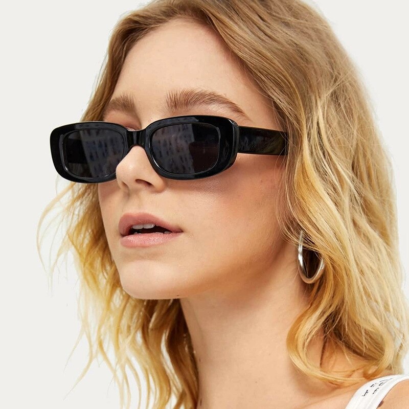 Women’s Trendy Small Frame Square Sunglasses Olive Green Street Style Eyewear