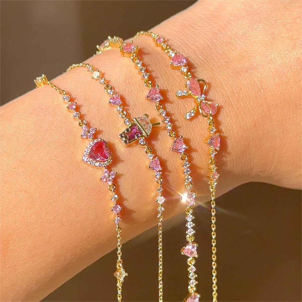 Cute Butterfly Zircon Bracelet Sweet Ins Style Women Jewelry Gift Accessory