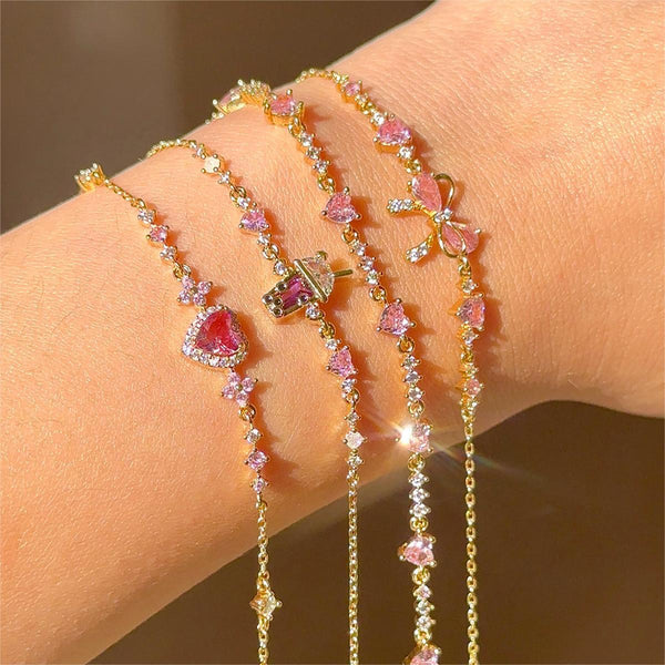 Cute Butterfly Zircon Bracelet Sweet Ins Style Women Jewelry Gift Accessory