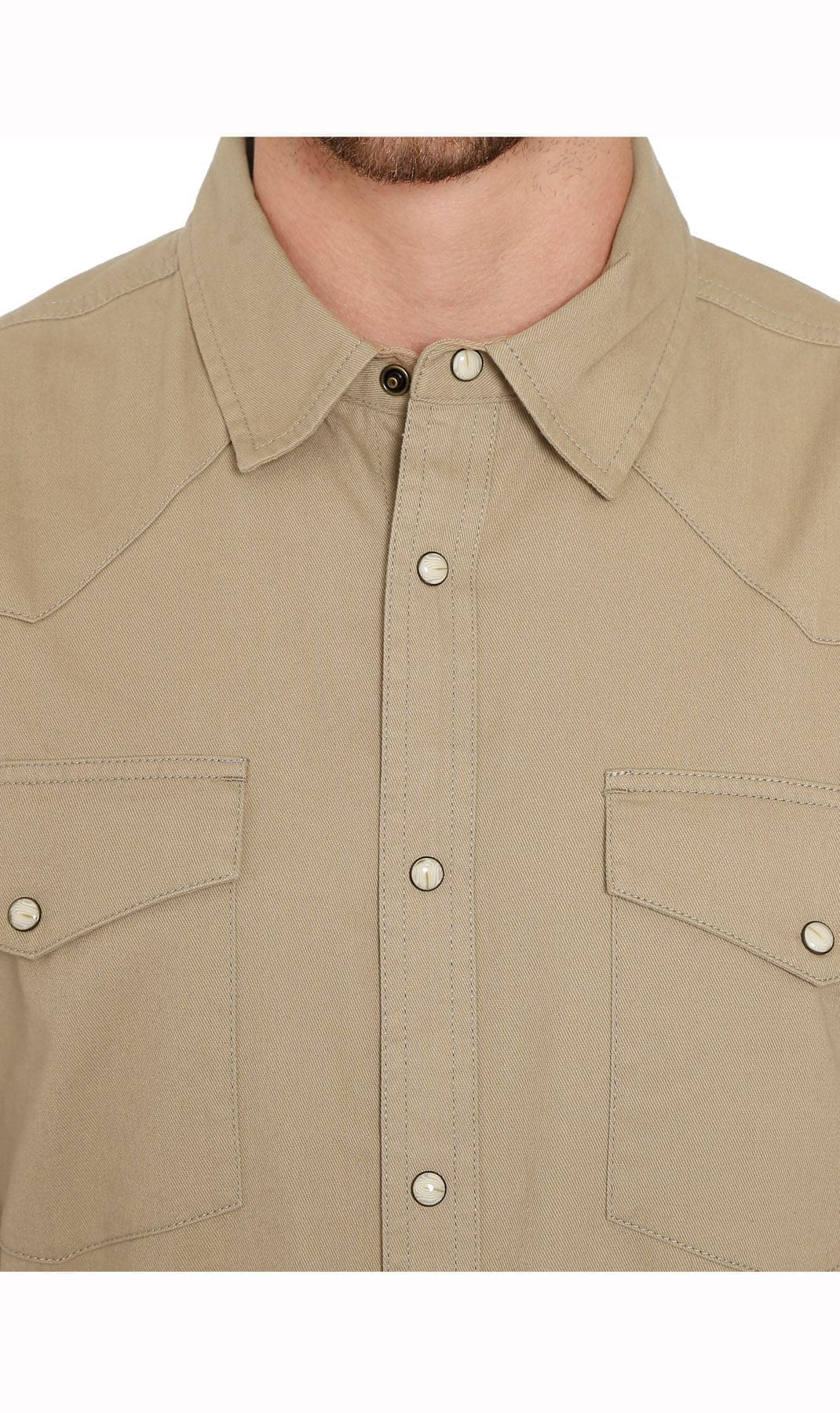 Men’s Western Snap Front Denim Twill Shirt with Chest Pockets Style