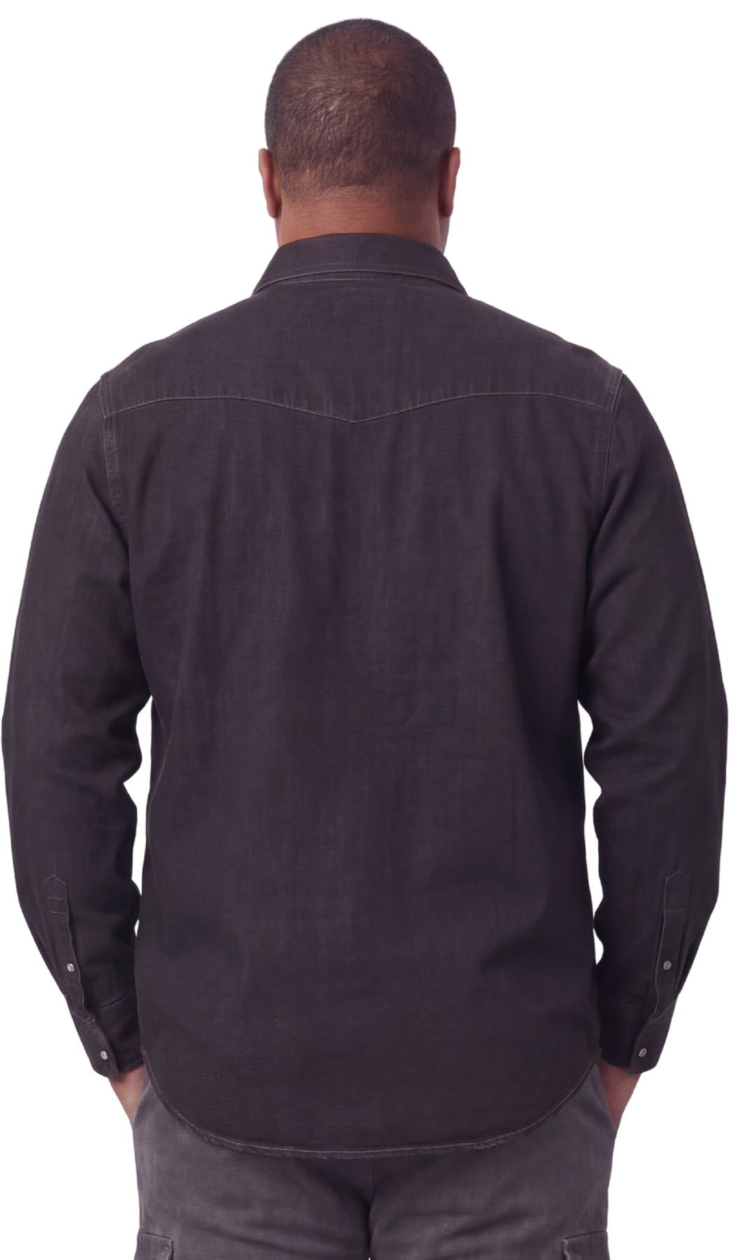 Men’s Western Snap Front Denim Twill Shirt with Chest Pockets Style