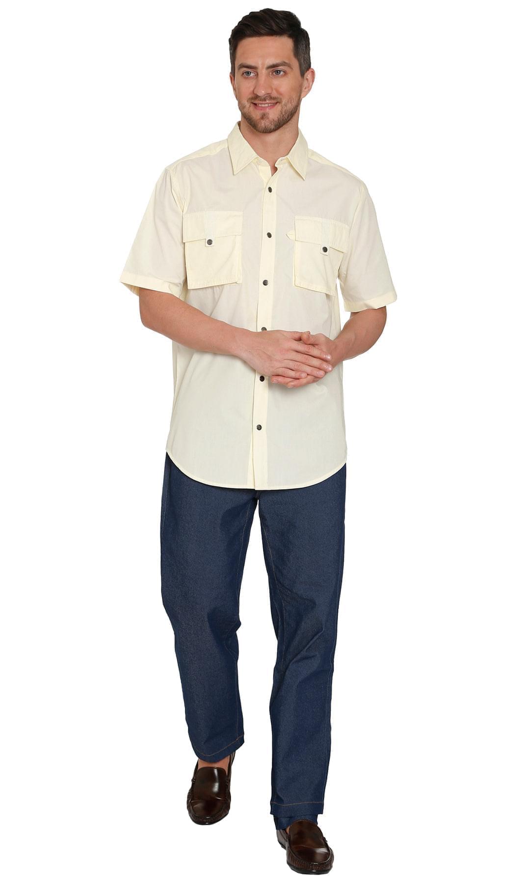 Men’s Easy Snap Explorer Shirt with Multi-Pockets and Cool Mesh Back