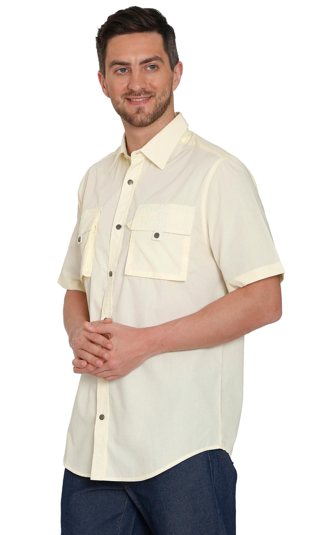 Men’s Easy Snap Explorer Shirt with Multi-Pockets and Cool Mesh Back