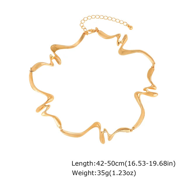 Punk Wave Open Cuff Bangles Adjustable Irregular Women Bracelet Jewelry Accessories