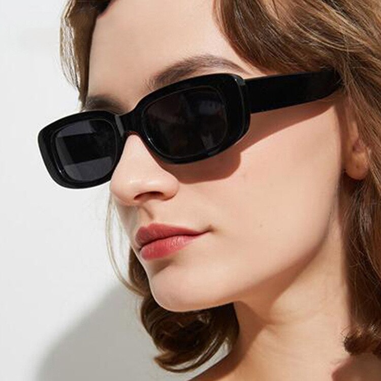Women’s Trendy Small Frame Square Sunglasses Olive Green Street Style Eyewear