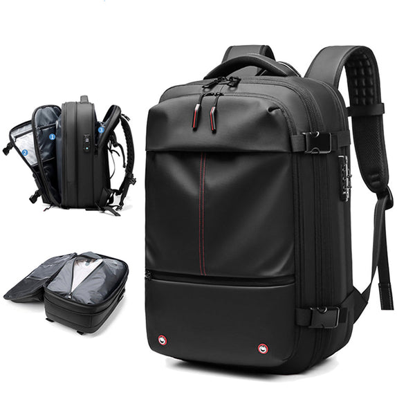 Expandable Waterproof Business Laptop Backpack with Vacuum Compression Travel Storage