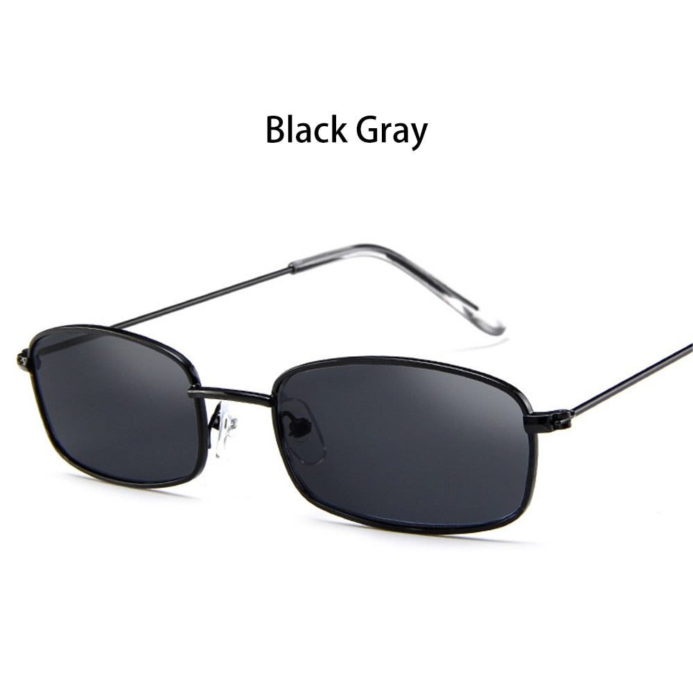 Retro Rectangle UV400 Sunglasses Candy Color Metal Frame Summer Driving Eyewear