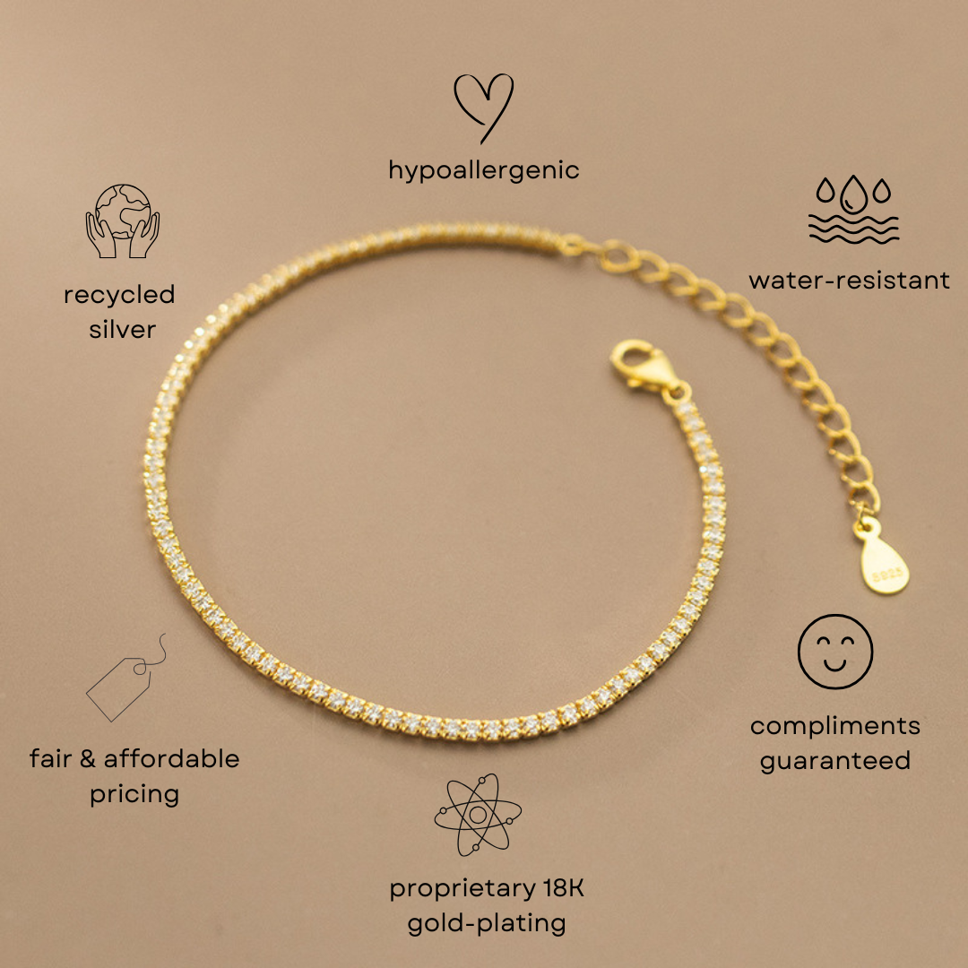 Tennis Bracelet Elegant Fashion Jewelry Accessory for Women Everyday Wear