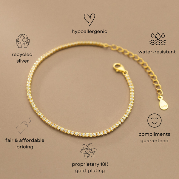 Tennis Bracelet Elegant Fashion Jewelry Accessory for Women Everyday Wear