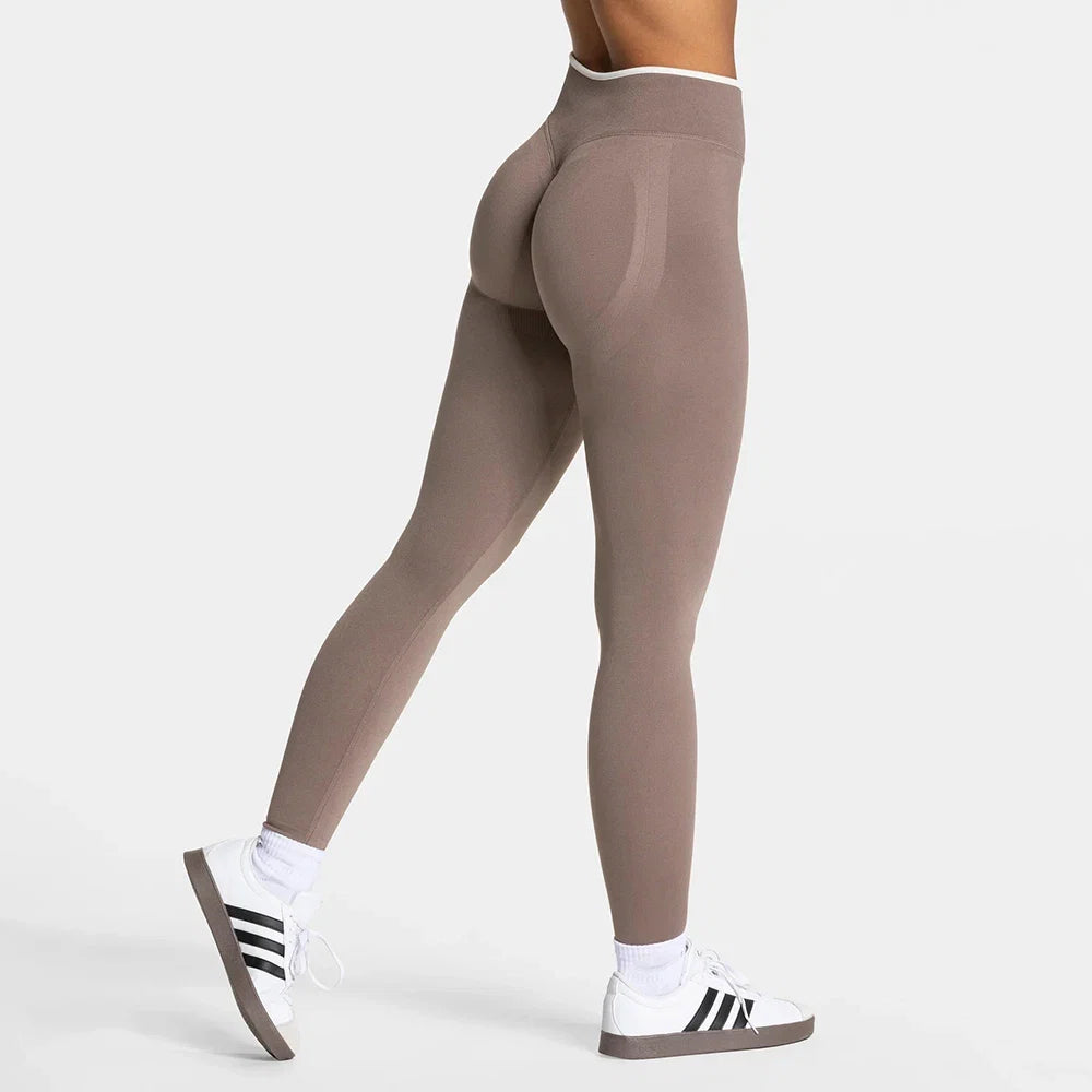Women’s Sports Leggings, High Waist Seamless Yoga Pants, Scrunch Booty Peach, Hip Lifting Gym Clothes, Workout Tights