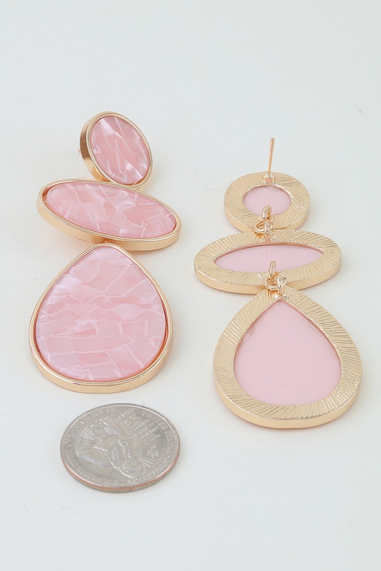 Multi Marble Brick Drop Earrings