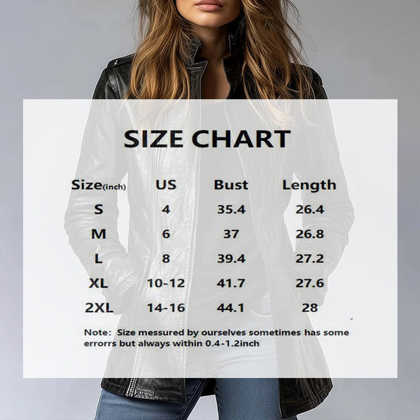 Vintage Style PU Jacket — Mid-Length Open Cardigan Leather Coat with Pockets
