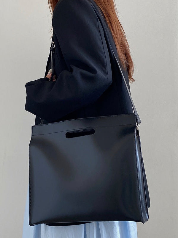Women’s Large Document Tote Computer Shoulder Crossbody Handbag Simple Official Style
