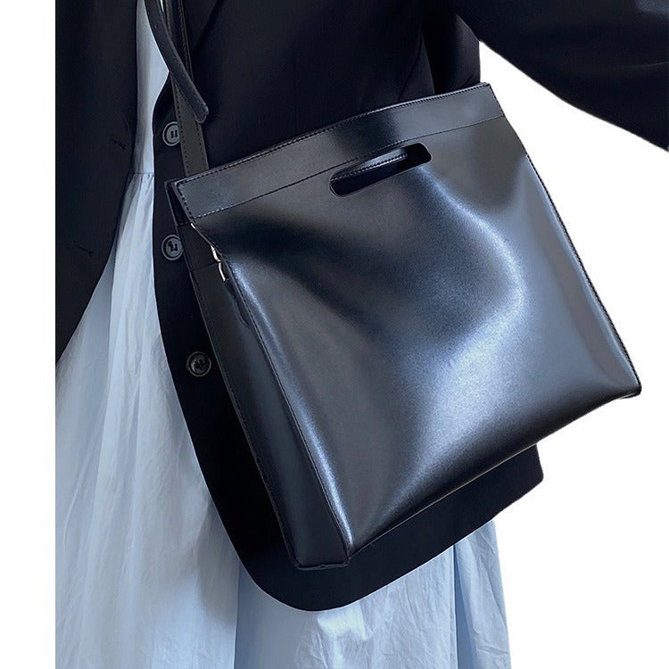 Women’s Large Document Tote Computer Shoulder Crossbody Handbag Simple Official Style