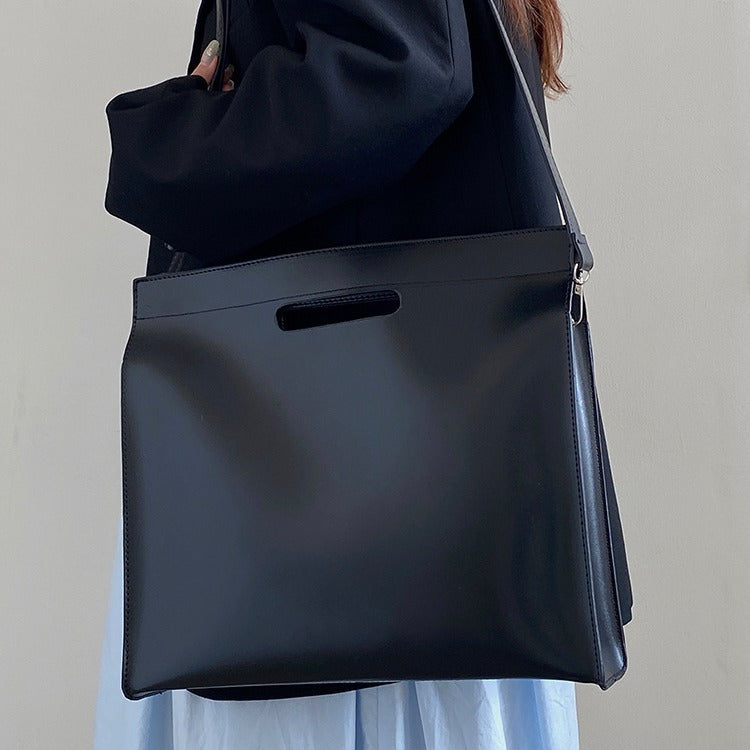 Women’s Large Document Tote Computer Shoulder Crossbody Handbag Simple Official Style