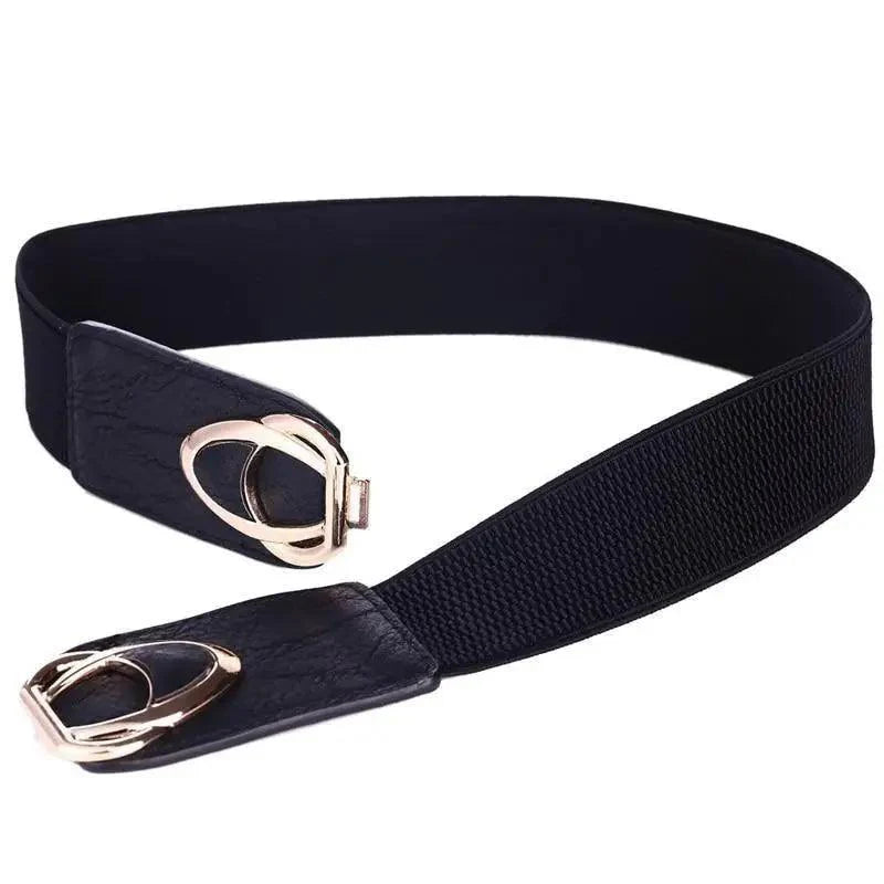 Luxury Elastic PU Leather Wide Belt Stretchy Plus Size Women Waistband