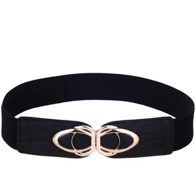 Luxury Elastic PU Leather Wide Belt Stretchy Plus Size Women Waistband