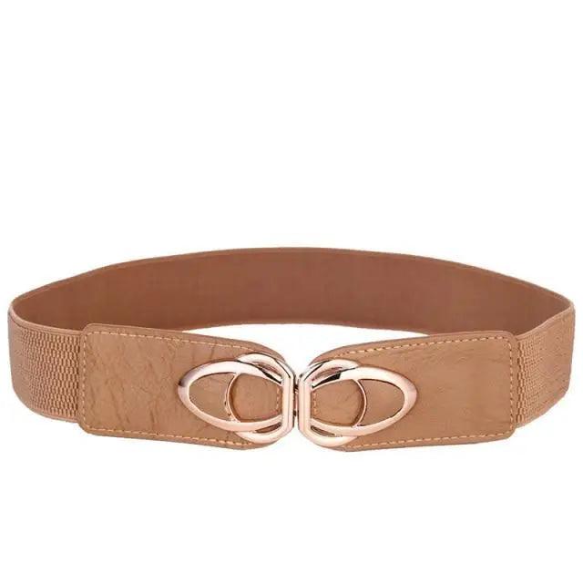 Luxury Elastic PU Leather Wide Belt Stretchy Plus Size Women Waistband