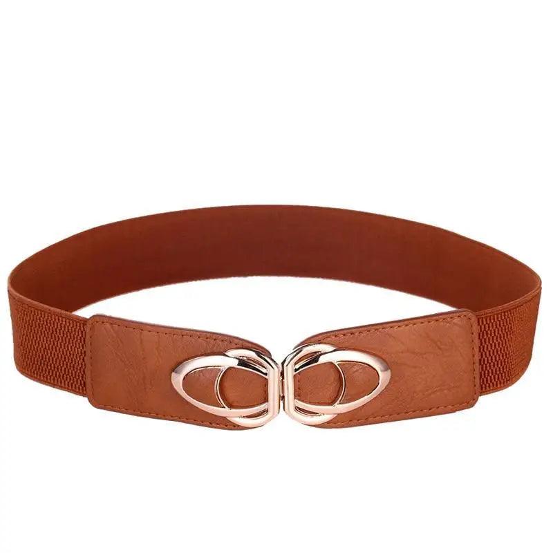 Luxury Elastic PU Leather Wide Belt Stretchy Plus Size Women Waistband