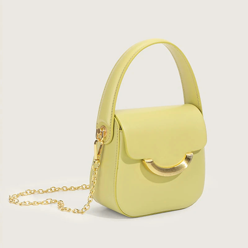 Women’s Mini Chain Crossbody Square Handbag Solid Color Fashion Shoulder Bag