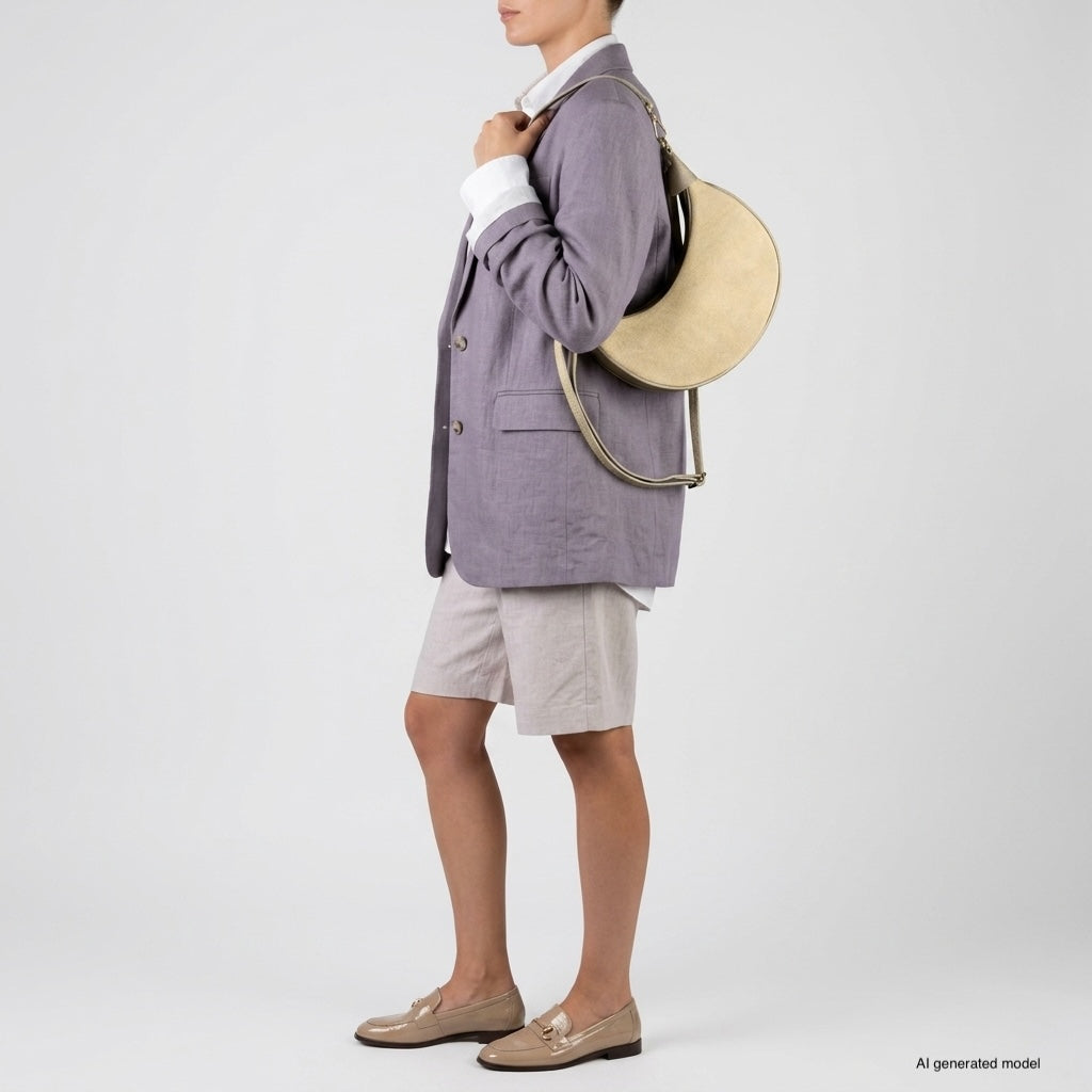 Italian Genuine Suede & Full-Grain Leather Shoulder Bag | Arezzo