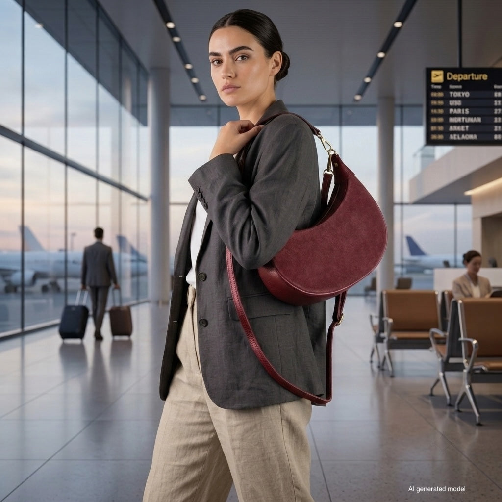 Italian Genuine Suede & Full-Grain Leather Shoulder Bag | Arezzo