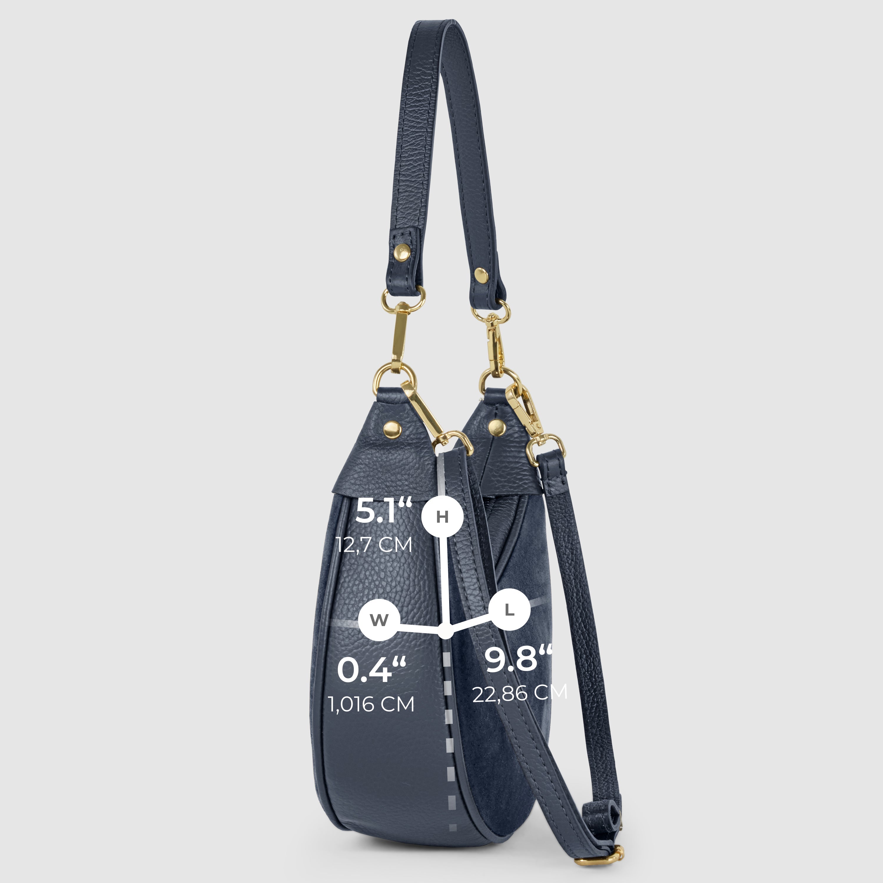 Italian Genuine Suede & Full-Grain Leather Shoulder Bag | Arezzo