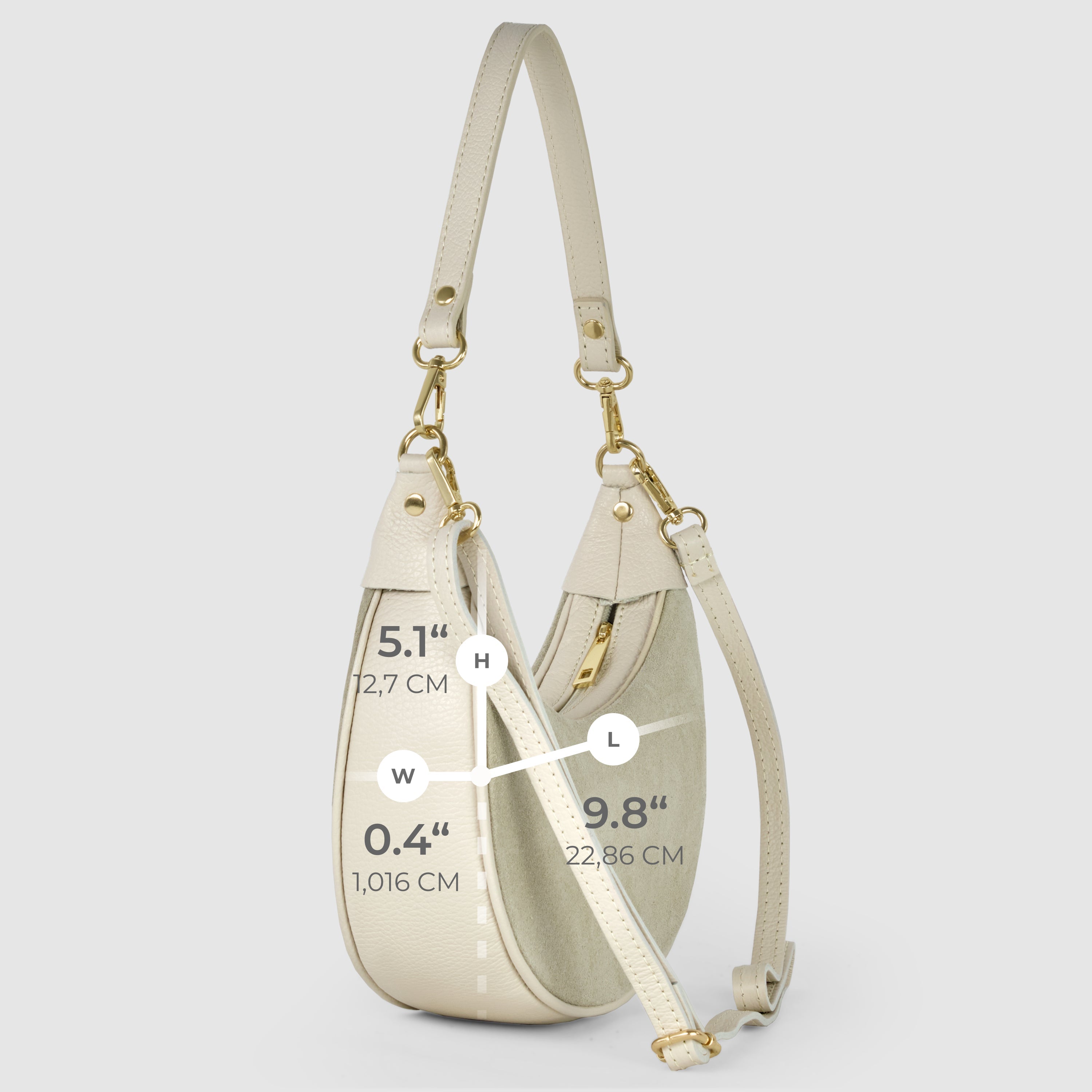 Italian Genuine Suede & Full-Grain Leather Shoulder Bag | Arezzo