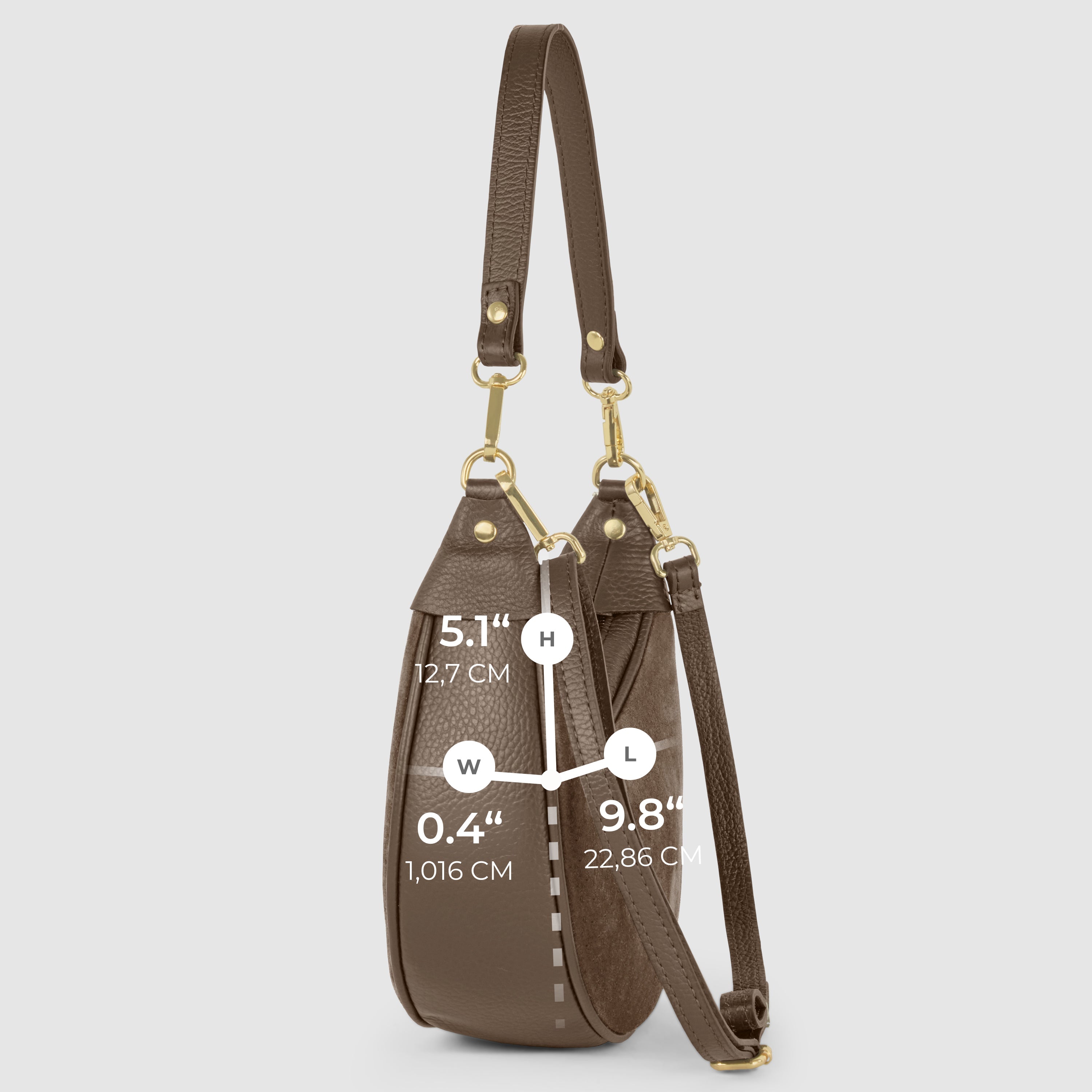 Italian Genuine Suede & Full-Grain Leather Shoulder Bag | Arezzo