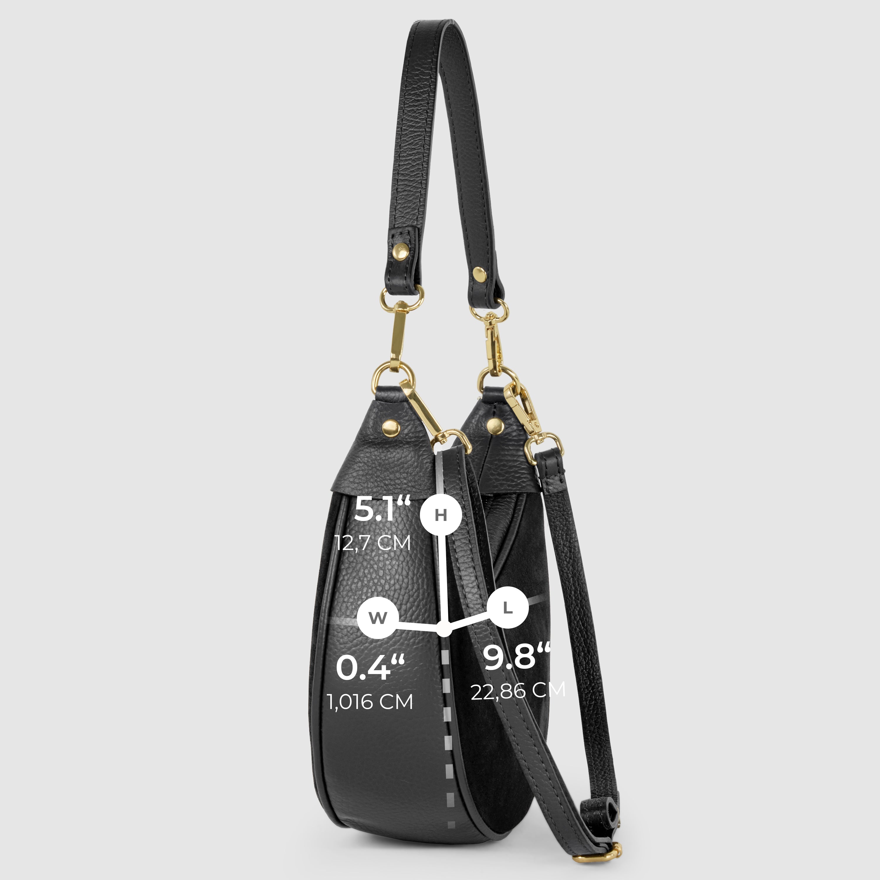 Italian Genuine Suede & Full-Grain Leather Shoulder Bag | Arezzo