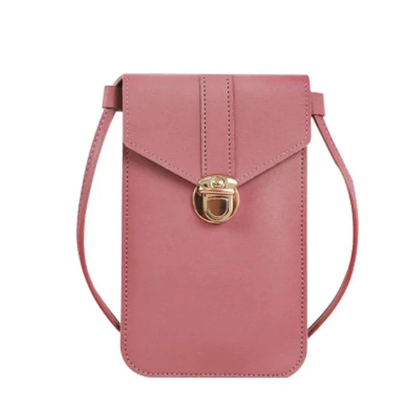 Women’s Retro PU Leather Crossbody Wallet Shoulder Bag with Touch Screen