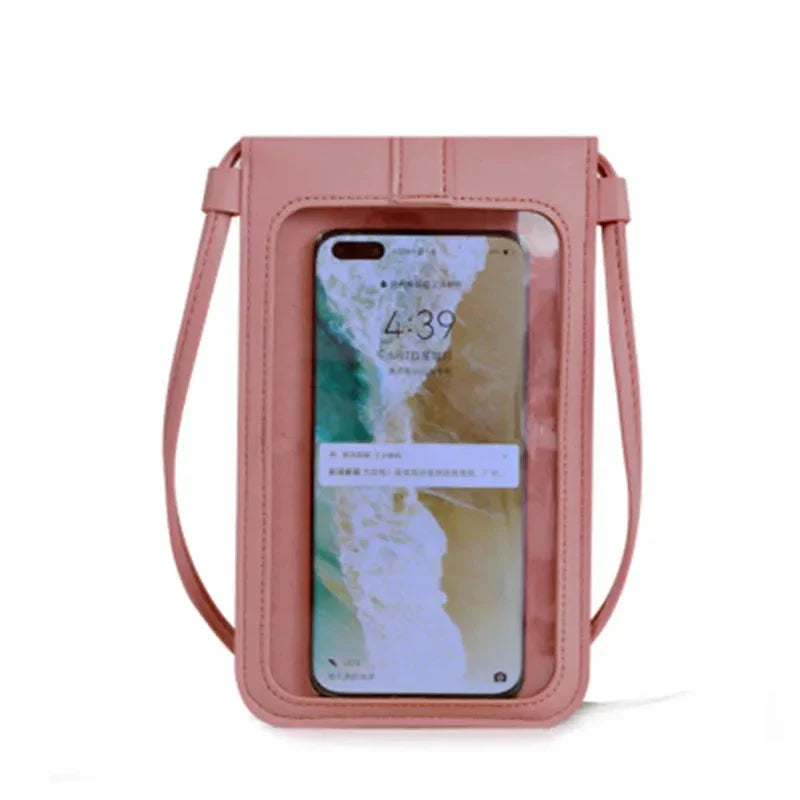 Women’s Retro PU Leather Crossbody Wallet Shoulder Bag with Touch Screen