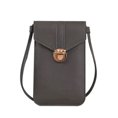 Women’s Retro PU Leather Crossbody Wallet Shoulder Bag with Touch Screen