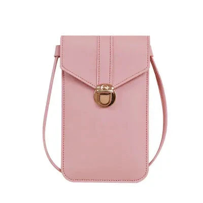 Women’s Retro PU Leather Crossbody Wallet Shoulder Bag with Touch Screen