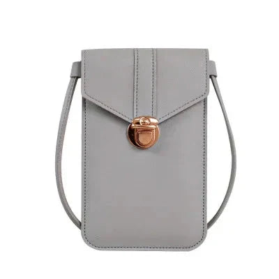 Women’s Retro PU Leather Crossbody Wallet Shoulder Bag with Touch Screen